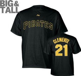 Roberto Clemente Big & Tall Pittsburgh Pirates #21 Cooperstown Name and Number T Shirt  Sports Fan T Shirts  Sports & Outdoors