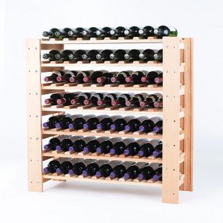 Wine Enthusiast 63 Bottle Swedish Wine Rack   Natural