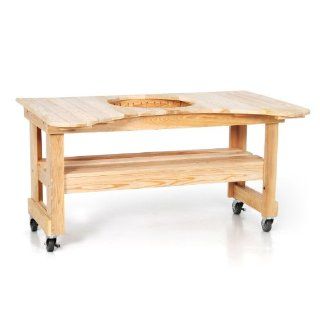 Primo 601 Cypress Wood Table for Primo Round Kamado Grill, 4 Wheels  Outdoor Grill Carts  Patio, Lawn & Garden