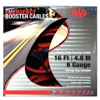 AAA 6 Gauge Booster Cables with Bonus Battery Terminal Cleaner   16 ft. Automotive