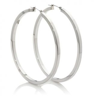 Michael Anthony Jewelry® 10K White Gold 55mm Hoop Earrings
