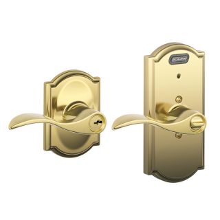 Schlage Camelot Bright Brass Residential Keyed Entry Door Lever