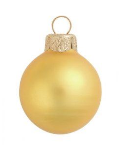40ct Matte Yellow Sun Glass Ball Christmas Ornaments 1.5" (40mm)  