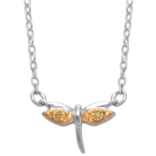 TEENYTINY® Enhanced Yellow Diamond Accent Dragonfly Necklace in