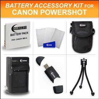 Clearmax Accessories Kit for Canon Powershot Elph 100 HS, Elph 300 HS, Elph 310 HS Digital Camera Includes Extended Replacement NB 4L Battery + Ac/dc Travel Charger + Mini Tripod + USB 2.0 Card Reader + Case + LCD Screen Protectors  Camera & Photo
