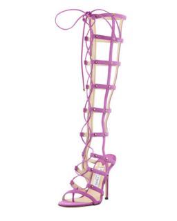 Jimmy Choo Mogul Tall Cage Gladiator Boot, Orchid