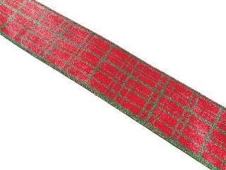Christmas Whimsy Red and Green Plaid Wired Ribbon 2.5" x 60 Yards