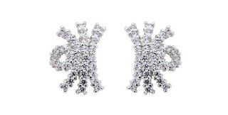 Trendy, Jewelry Cz Swiss Machine Cut, Embed Diamonds 35 Pcs Diamond 1.8 Mm, Platinum Coating 5 Microns Thick, Diamond Earrings Jewelry