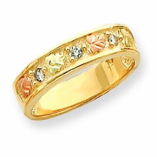 10k Tri Color Black Hills Gold Men's Diamond Wedding Ban, Size 10.5 Jewelry