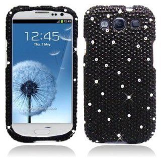 BLACK Rhinestone Crystal Bling Diamond Hard Cover Case For Samsung Galaxy S3 SIII i9300 (AT&T, Verizon, Sprint, T mobile) Cell Phones & Accessories