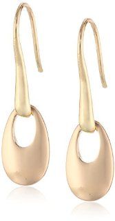 Kenneth Cole New York Gold Sculptural Oval Drop Earrings Jewelry