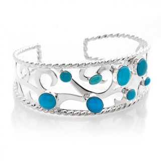 Jay King Multi Stone "Floating" Turquoise Sterling Silver Cuff Bracelet
