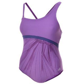 Adidas Infinitex Soft Womens Low Leg Swimming Costume   Purple  Athletic One Piece Swimsuits  Sports & Outdoors