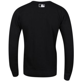 Majestic Mens Yankees Broome Crew Neck Sweatshirt   Black      Clothing