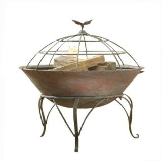 Fire Pit   Round with Butterfly Handle, Scroll Legs and Dark Brown Finish From CBK Home Garden Designs   Misc Home D?cor