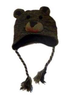 Critter Collection Girls Brown Bear Hat Animal Trapper Peruvian Aviator Cap Clothing