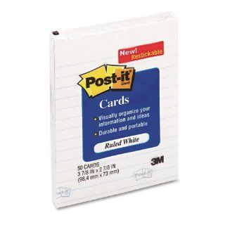 3M Post it Ruled Restickable Index Card   3" x 4"   50 x Card 