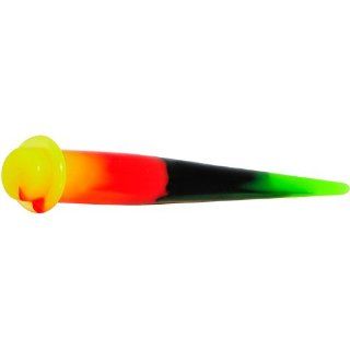 4 Gauge Solid Silicone Tripping Rainbow Tie Dye Taper Body Candy Jewelry