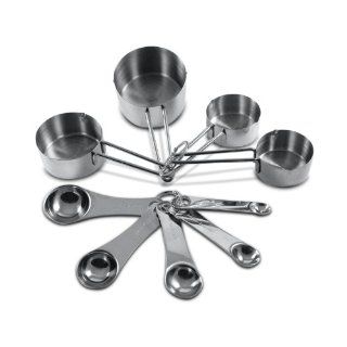 9 Piece Deluxe Stainless Steel Measuring Cup and Measuring Spoon Set Kitchen & Dining