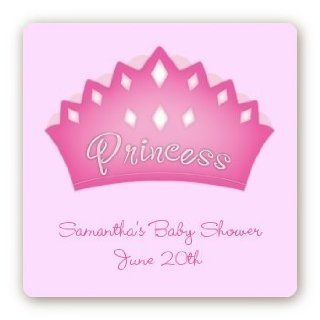 Princess Crown   Square Personalized Baby Shower Sticker Labels Health & Personal Care