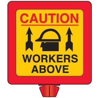 Emedco Caution Workers Above Safety Cone Sign Industrial Warning Signs