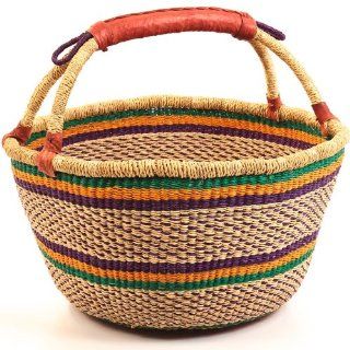 Fair Trade Ghana Bolga African Market Basket 14 16" Across   Home Storage Baskets