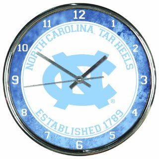 NCAA North Carolina Tar Heels Chrome Clock  Sports Fan Alarm Clocks  Sports & Outdoors