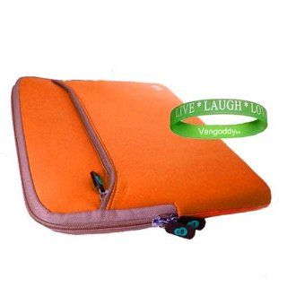 Toshiba Satellite T115D S1120 LED TruBrite 11.6 Inch Laptop (Black) Netbook Sleeve Cover Carrying Case with Added Toshiba Accessories Pocket ** ORANGE ** + Live * Laugh * Love Silicone Wrist Band Computers & Accessories