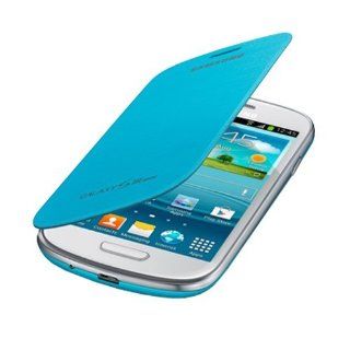Samsung Galaxy S3 Mini Flip Case   Blue Cell Phones & Accessories