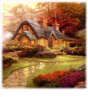 Thomas Kinkade 3 in 1 Puzzle   Almost Heaven, Moonlight Cottage, Make a Wish Cottage Toys & Games