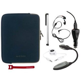 M EDGE Tablet Touring Sleeve Protective Cover Case for Apple iPad 2 Tablet   Navy Blue (Also included Stylus Pen, Auxiliary Audio Car Cable, LED Book Light, Car Charger, Stereo Earphones, Velcro Tie)  Players & Accessories