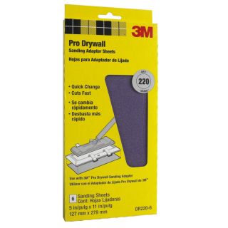 3M 6 Pack 220 Grit 5 in W x 11 in L Adapter Sheets Sandpaper
