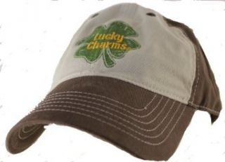 Lucky Charms Distressed Vintage Design Clover Logo Baseball Cap Hat Clothing