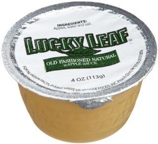 Lucky Leaf Old Fashioned Natural Applesauce, no Sugar Added, 4 Ounce Cups (Pack of 72)  Fruit Sauces  Grocery & Gourmet Food