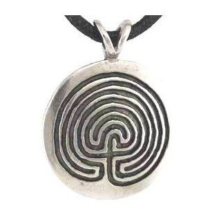 Protection Round Disk Maze Protection Against Evil Spirits Amulet Charm Necklace Pendant Wicca Wiccan Pagan Metaphysical Spiritual Religious Women's Men's Jewelry Jewelry