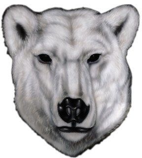 2" Helmet Hardhat Printed polar bear head color airbrushed decal sticker for any smooth surface such as windows bumpers laptops or any smooth surface. 