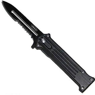 2.75" Joker Partially Serrated Spring Assisted Folding Knife   All Black