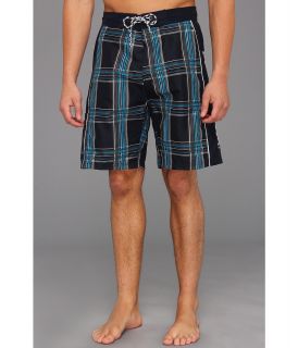 U.S. Polo Assn 11 Plaid with Side Panel Color Block Mens Swimwear (Navy)