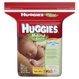 Huggies Natural Care Fragrance Free Baby Wipes Refill, 224 Count (Pack of 3) Health & Personal Care