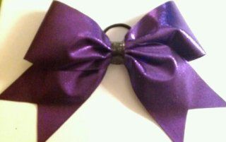 CB  PURPLE (EGGPLANT) METALLIC CHEER BOW with BLACK Glitter Center (other center colors available also) *** BULK ORDERS AVAILABLEemail me ***MATCHING KEY CHAIN is also listed on   Other Products  