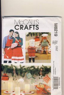 OoP McCall Crafts Sewing Pattern 6219   Use to Make   Christmas Decorations, Aprons (S XL), Mitt, Santa and Gingerbread Dolls 