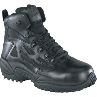 Reebok Rapid Response 6 Inch Composite Toe Zip Boot   Black, Size 9 1/2 Wide,