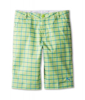 PUMA Golf Kids Plaid Tech Short Boys Shorts (Green)