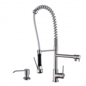 Ruvati RVF1290K1CH Polished Chrome Alori 28 Commercial Style Kitchen Faucet wit