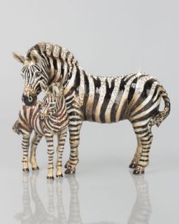 Tabitha & Zane Mother and Baby Zebra Figurine   Jay Strongwater