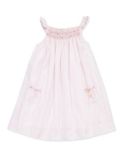 Toddler Girls Striped Smocked Dress, Pink, 2 6   Tartine et Chocolat