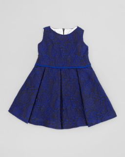 Soft Rose Brocade Dress, Blue, Sizes 4 6X   Helena