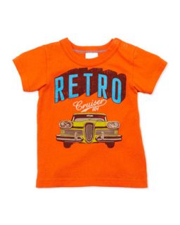 Retro Car Print Tee, Orange, 2T 8Y   Bitz Kids