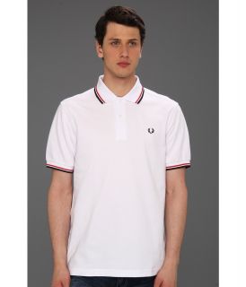 Fred Perry Twin Tipped Fred Perry Polo Mens Short Sleeve Pullover (White)