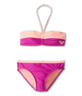 Roxy Kids Little Beauty Drawstring Bandeau Set Girls Swimwear Sets (Pink)